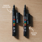 Lot de 2 feutres noirs POSCA